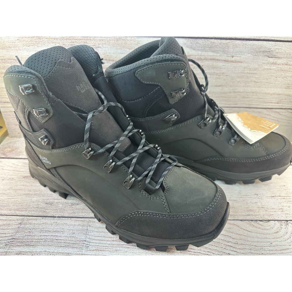 Hanwag Banks GTX Hiking Boot Mens Size 12 Asphalt/Asphalt Lace Up Waterproof